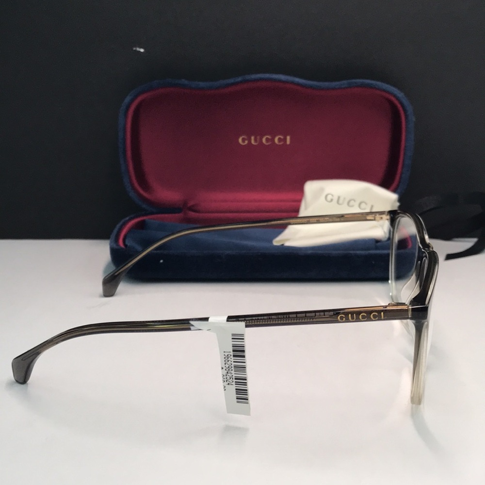 GUCCI EYEGLASSES FRAMES GG0554O 004 55-16-145 GREY / CRYSTAL MADE IN ITALY - Picture 3 of 9